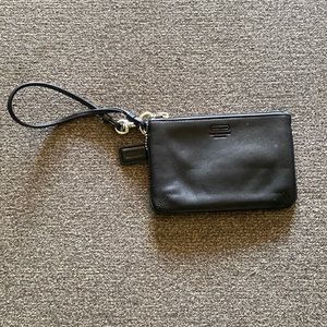 Black Leather Coach Wristlet